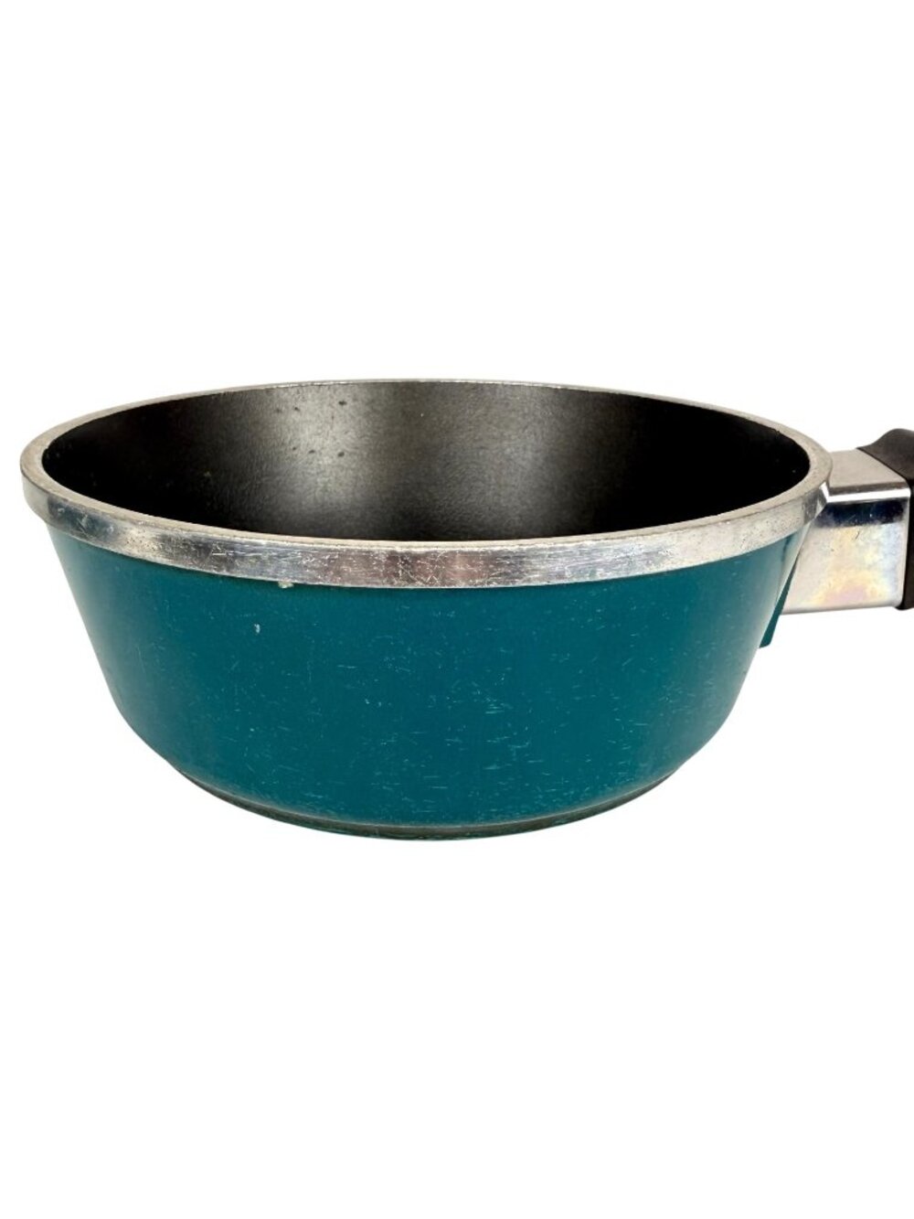 2 Vintage Club Aluminum Teal Nonstick Sauce Pans With Lids 1 QT 2 Quart Cookware - Picture 3 of 16